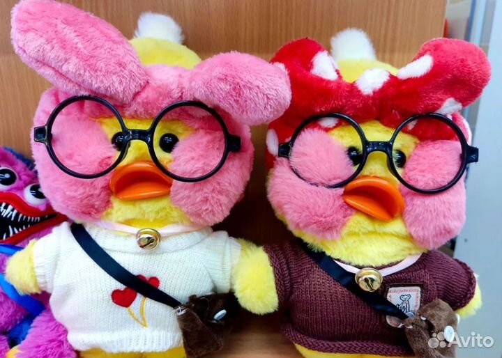 Мягкая Уточка в очках лалафанфан разных цветов