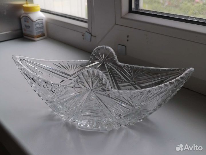 Хрустальная конфетница, салатник СССР