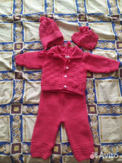 Вязаный костюм детский 68