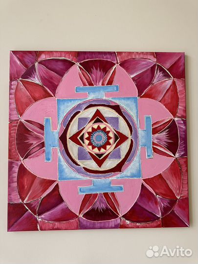 Картина акрилом на холсте геометрия 60*60