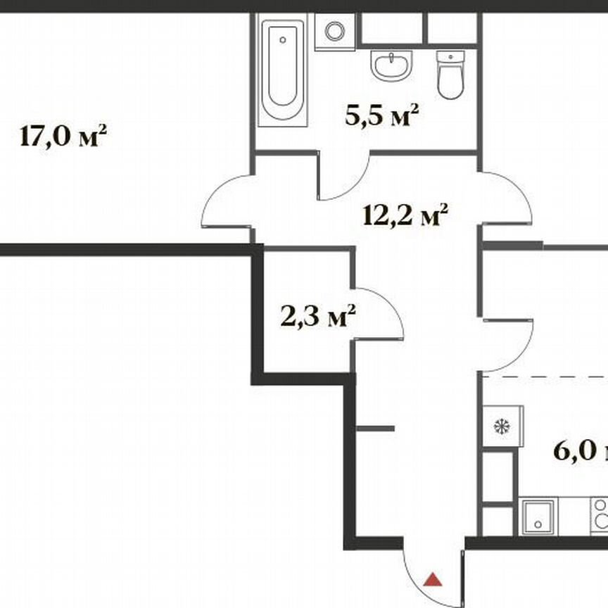 3-к. квартира, 72,2 м², 5/6 эт.