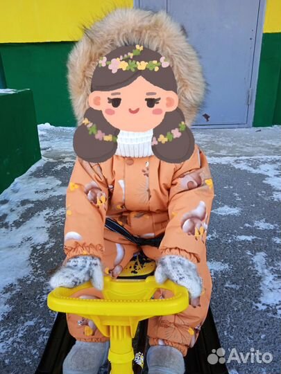 Зимний комбинезон для девочки 98 с мехом