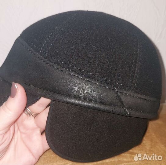 Мужская кожаная кепка,ог57,в идеале