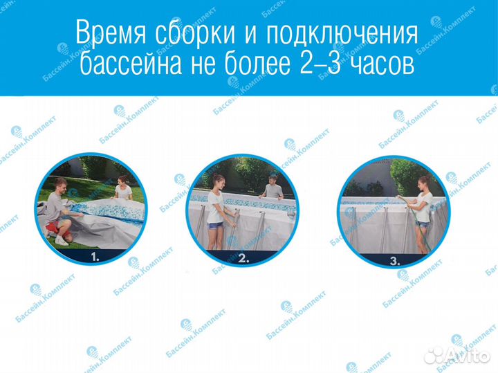 Каркасный бассейн прямоугольный 488 244 122