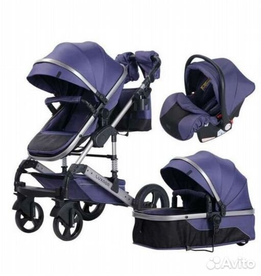 Коляска 3 в 1 новая. Luxmom