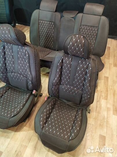 Чехлы на весь салон из Алькантары комплектом