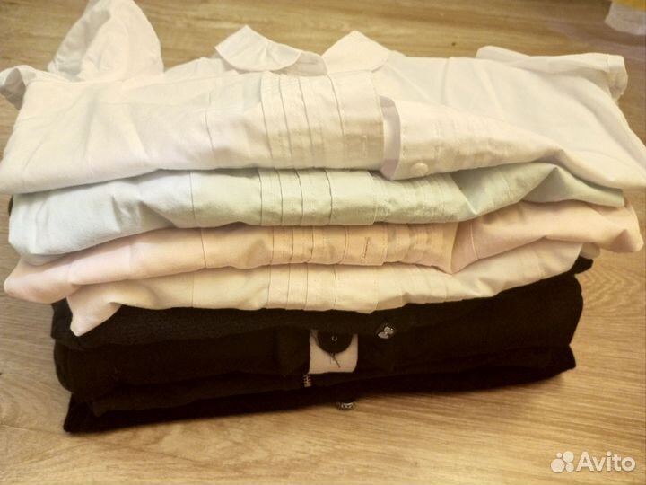 Рубашки, кардиган школьные на девочку 128