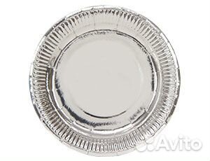 Тарелка фольгирован серебряная 17см 6штв