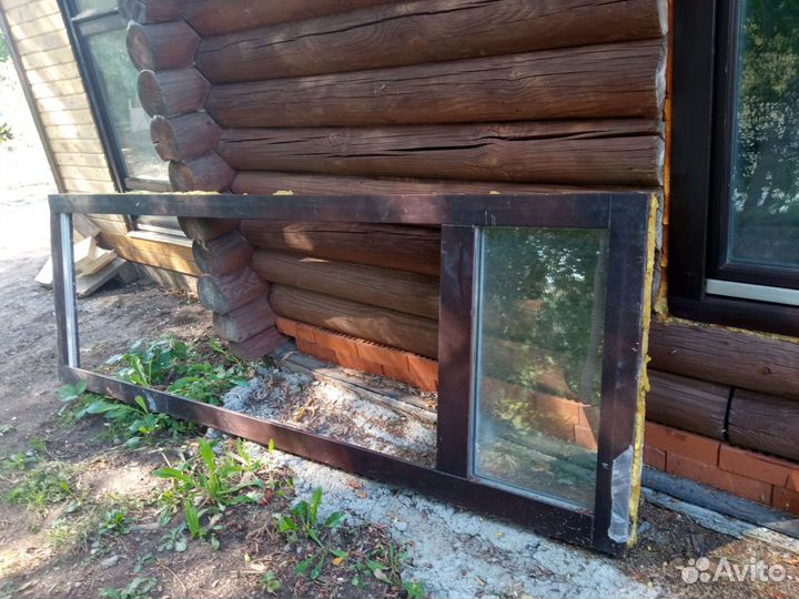 Дверь деревянная с коробкой тройное остекление