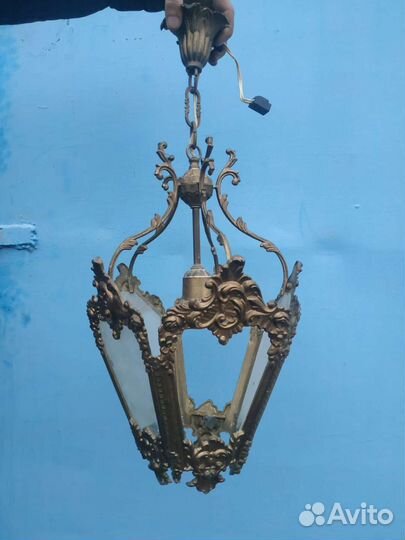 Люстра - фонарь бронза