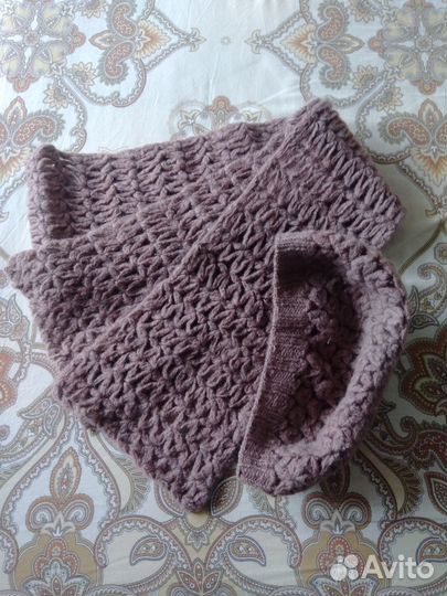 Снуд, шарф и берет из чистой шерсти