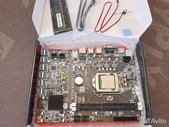 B75 на 12 видеокарт с процессором