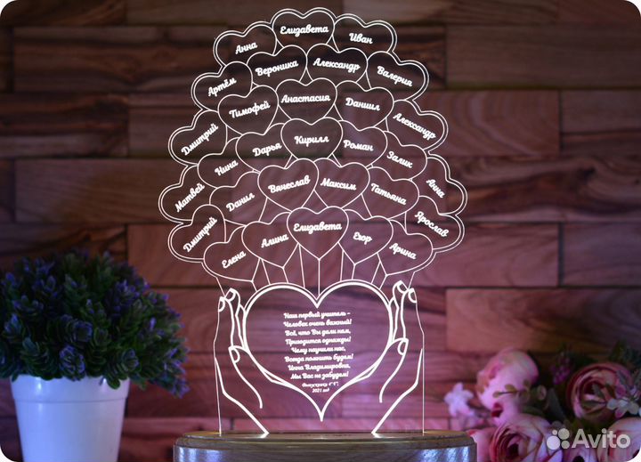 Именной светильник учителям