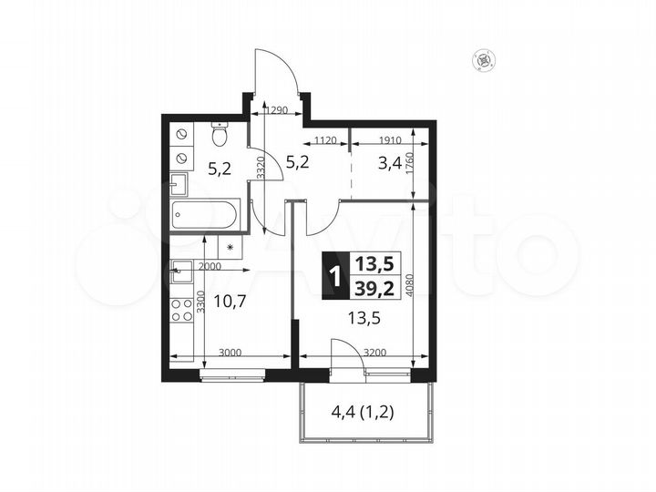 1-к. квартира, 39,2 м², 7/15 эт.