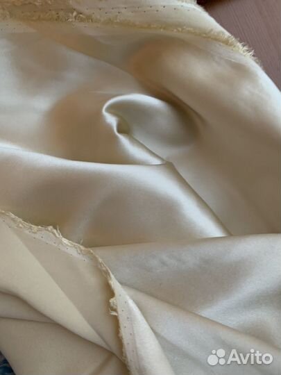Ткань натуральный шелк италия бежевый