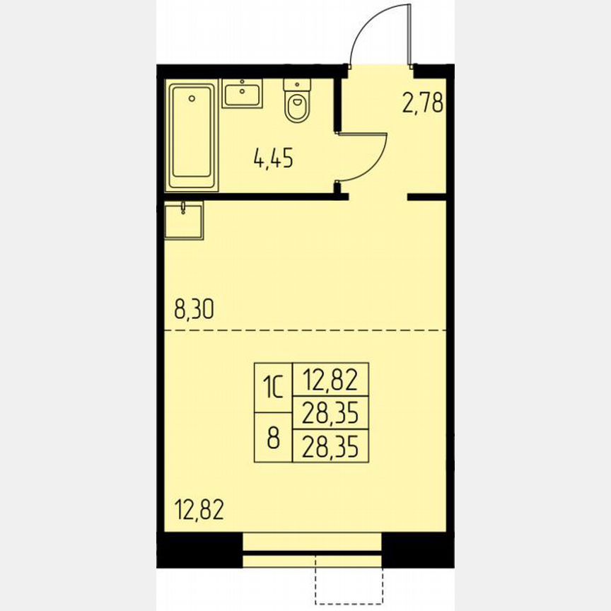 Квартира-студия, 40,9 м², 4/18 эт.