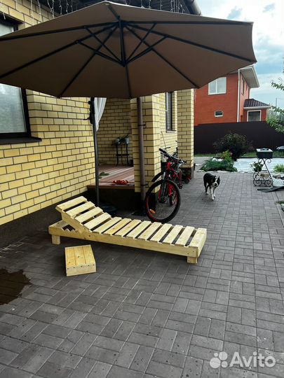 Шезлонг лежак деревянный