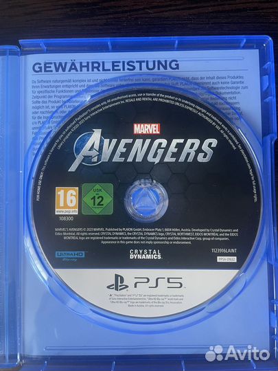 Диск Marvel avengers ps5