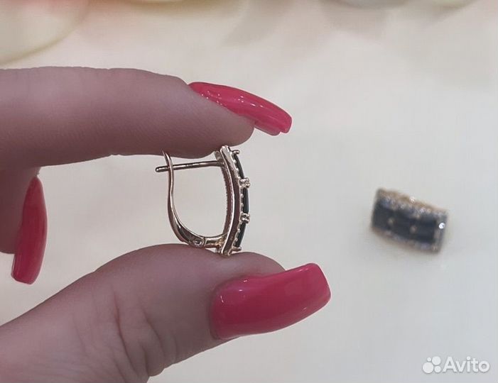 Серьги позолота