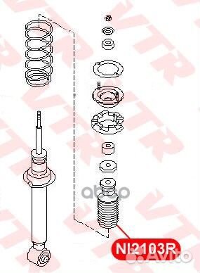 Чехол стойки амортизатора задней подвески NI2103R