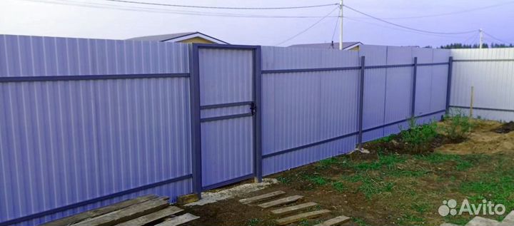 Заборы из профнастила под ключ новые