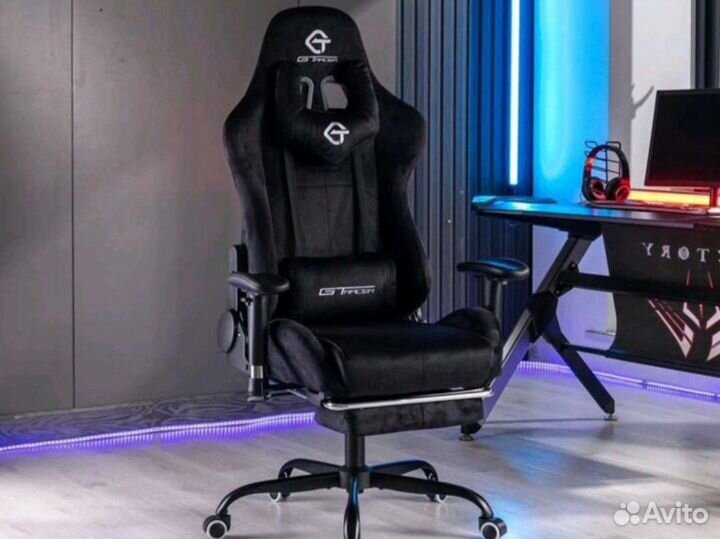 Геймерское кресло черное с качанием