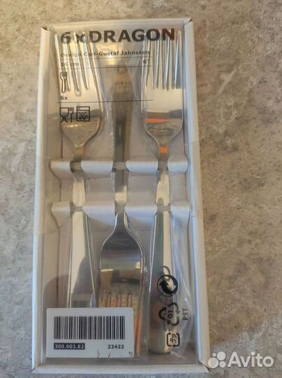 IKEA набор десертных вилочек, 6 штук. Новые