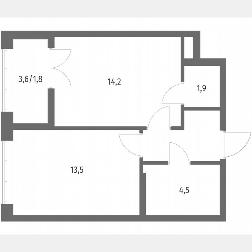 1-к. квартира, 39,5 м², 8/9 эт.