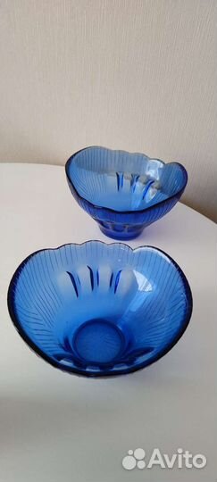 Салатник синее стекло СССР