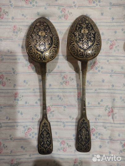 Серебряные ложки 84 проба годовик 1870 г