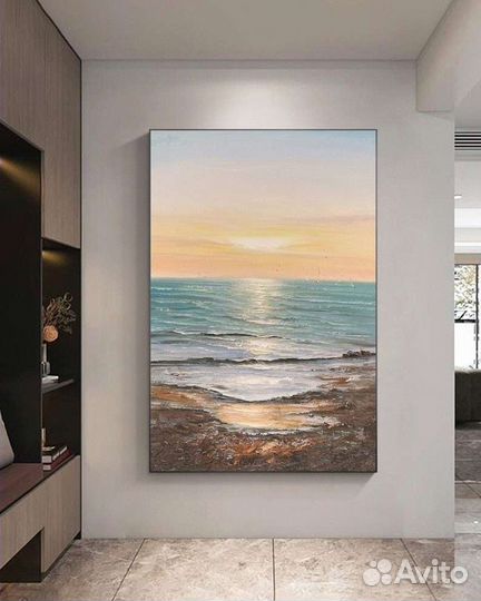 Большая картина Закат в море Картина на холсте