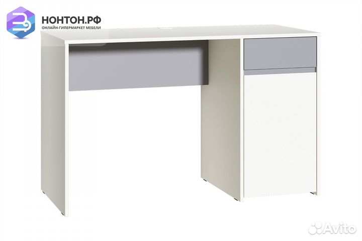 Стол Торонто 12.149 белый шагрень / стальной серый