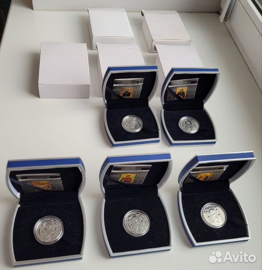 5 монет. Серебро. Православные святве. Беларусь