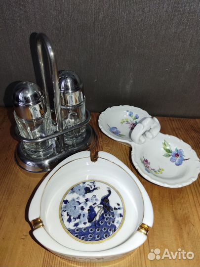 Солонка/специи СССР, современная и пепельница