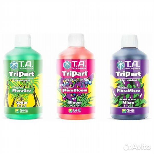 Комплект удобрений GHE (Grow + Bloom + Micro HW)
