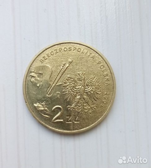 Монета 2 злотых Польша. Юбилейная