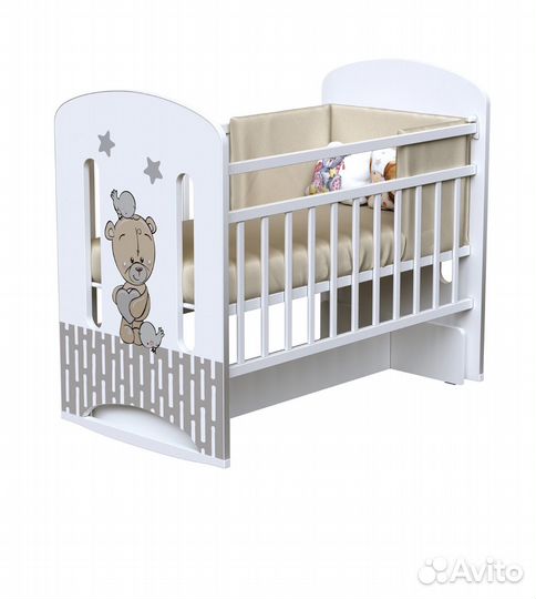 Кроватка love ME (колесо-качалка с маятником)