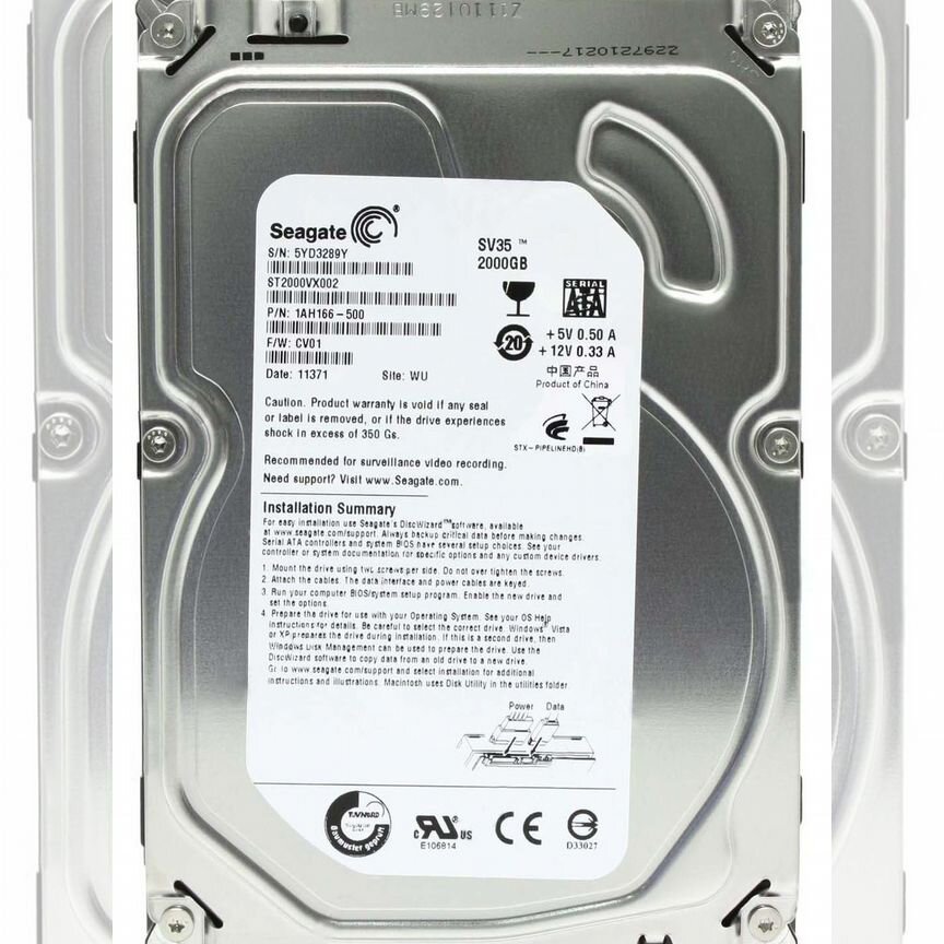 [ST2000VX002] Жесткий Диск Seagate 3tb Sata3,5" Hdd St2000vx002