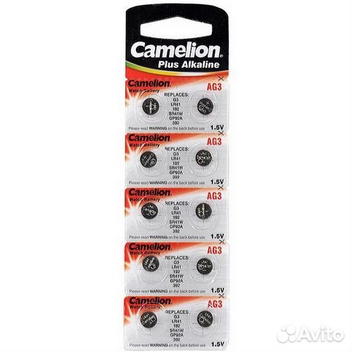 Батарея camelion AG3;392;SR41W в наборе 10 шт