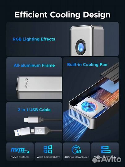 Корпус для SSD диска, Внешний кейс, m2 nvme 40Gb