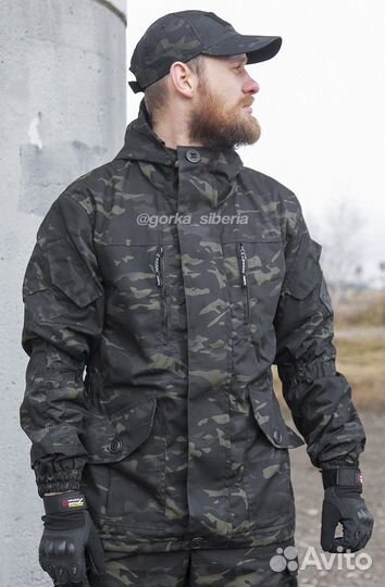 Костюм горка на флисе Черный мультикам