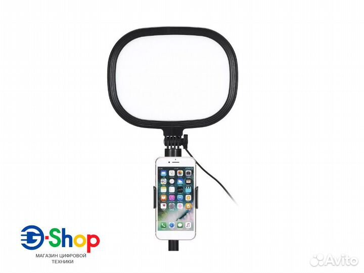 Настольная кольцевая плоская лампа с держателем