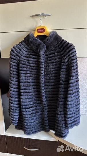Шуба норковая полушубок кардиган с мехом норки р52