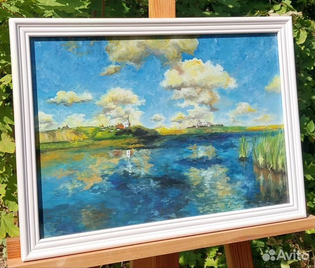 Картина гуашью в багете