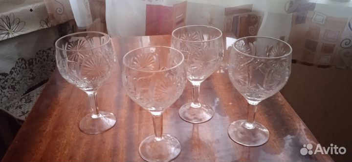 Бокалы, фужеры, рюмка хрустальные