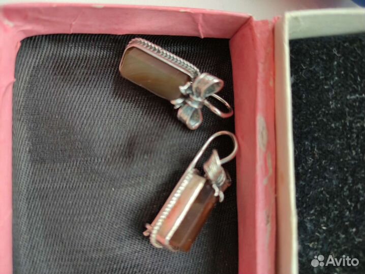 Серьги винтаж с агатом