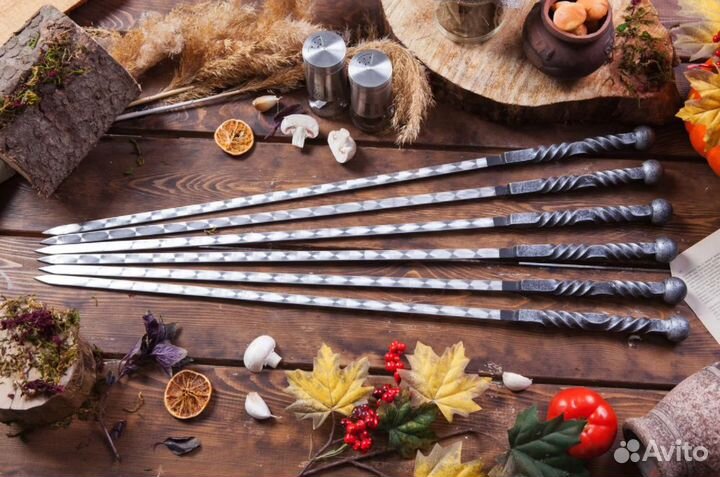 Шампура кованные серебро 3 мм сталь. Цена за 1 шт