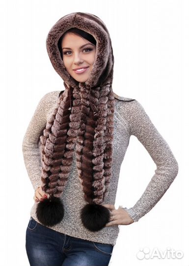 Продам новую шапку-капор из меха кролик-рекс