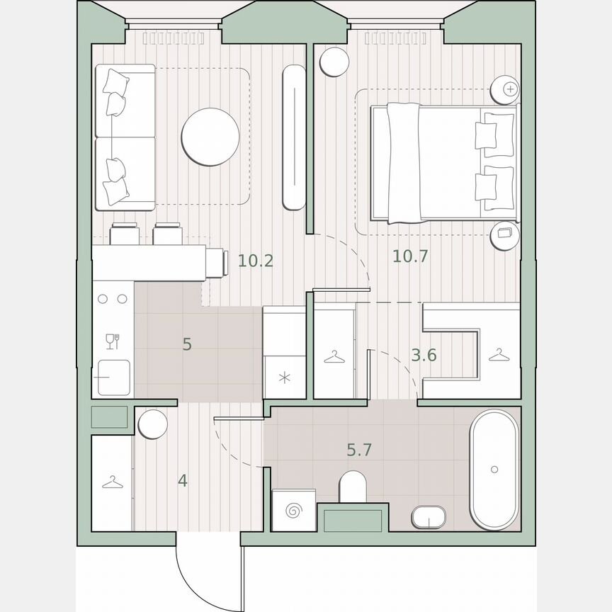 1-к. квартира, 39,2 м², 4/13 эт.
