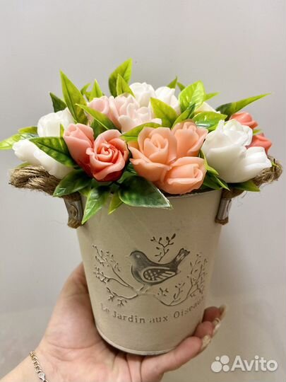 Букет роз из мыла ручная работа